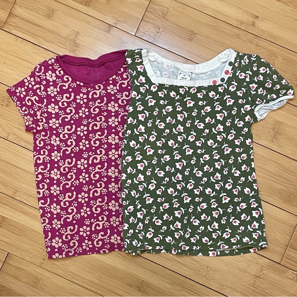 Two Old Navy girl’s floral tees size 5T.  Both all cotton and great condition.